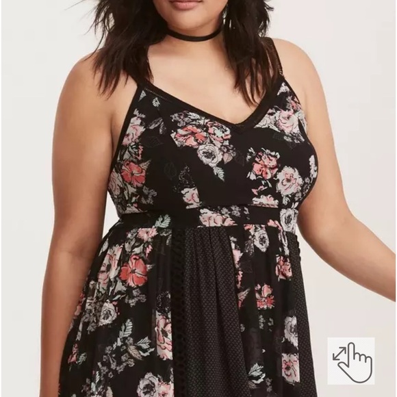 Black Floral Georgette Maxi Dress Size 2 - Picture 3 of 13